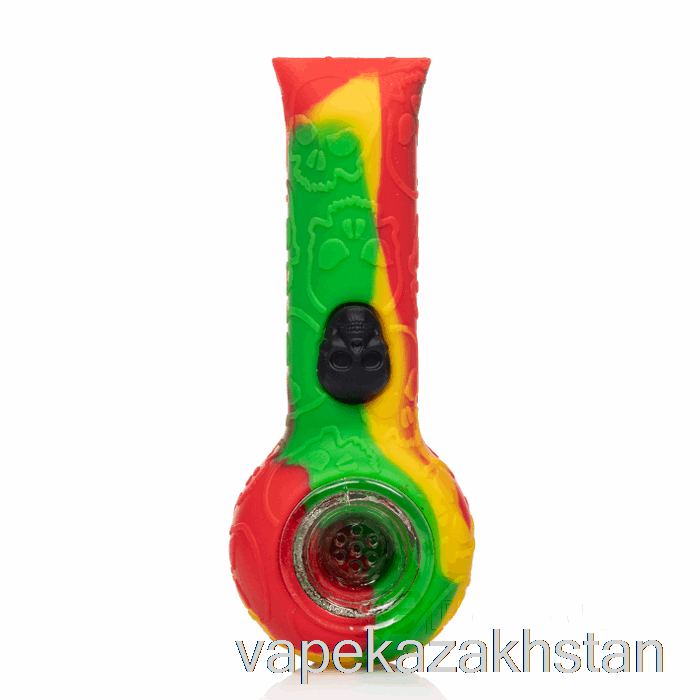 Vape Disposable Stratus Silicone Skull Hand Pipe Rasta (Green / Red / Yellow)